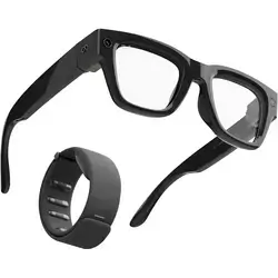 Meta - Ray-Ban Display & Neural Band | AI glasses with in-lens display - Shiny frame, standard - band size 3 - Black