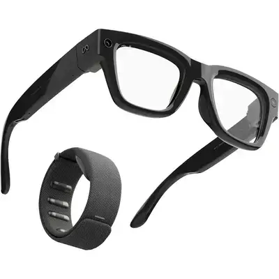 Meta - Ray-Ban Display & Neural Band | AI glasses with in-lens display - Shiny frame, standard - band size 3 - Black