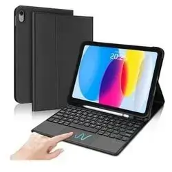 iPad 10th Generation Keyboard touch mouse  Case with Trackpad (10.9 inch 2022 Release), Wireless Detachable Rechargeable Multi-touch Keyboard, Smart Folio Protective Cover with Pencil Holder