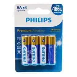 PHILIPS PREMIUM ALKALINE AA BATTERIES (4-PACK)