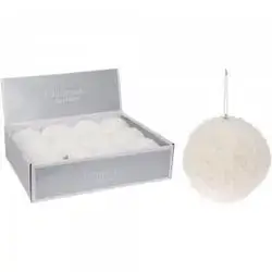 Koopman Xmas Ball 120Mm Faux Fur White