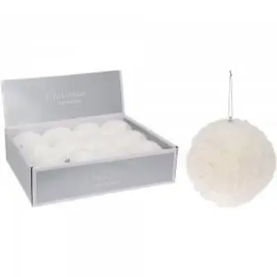 Koopman Xmas Ball 120Mm Faux Fur White