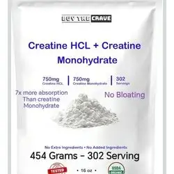 Creatine HCL + Creatine Monohydrate Mix, Less Sour & Easier to Consume, Workout Muscle Builder for Men & Women, Creatine Hydrochloride + Monohydrate, 454g creatine 