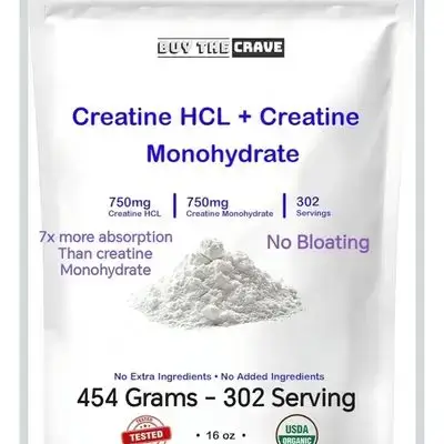 Creatine HCL + Creatine Monohydrate Mix, Less Sour & Easier to Consume, Workout Muscle Builder for Men & Women, Creatine Hydrochloride + Monohydrate, 454g creatine
