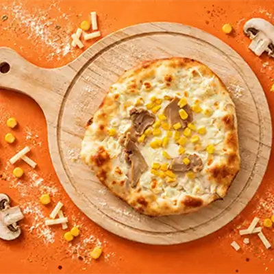 Kashkaval with Mushrooms & Corn