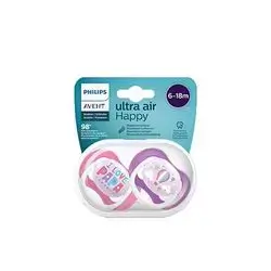 Philips Avent Ultra Air Orthodontic Silicone Pacifiers 6-18 M