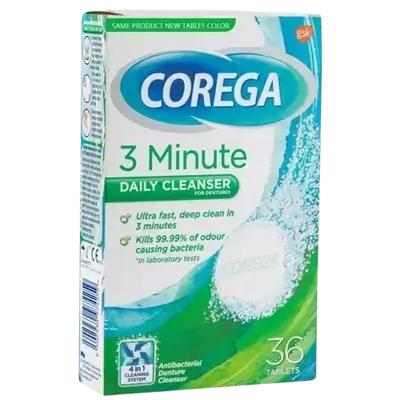 Corega 3 Minutes Denture Cleanser 36 Tablets _ GSK