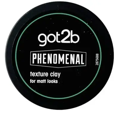 got2b Phenomenal Texture Clay Halt 5 (100 ml), Hair Wax for Men Gives a Phenomenal Matte Barbershop Style, Suitable for Shorter Hair, Vegan Formula