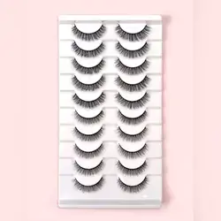 Homaylash 10pairs Full False Lashes Volumized 9-11mm Natural Long