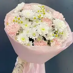 Bouquet White & Pink Flowers