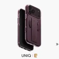 UNIQ Heldro Air Hybrid MagClick Case for iPhone 18 Pro Max FlexGrip Band & MagClick Wireless Charging - Velvet Burgundy
