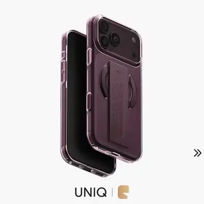 UNIQ Heldro Air Hybrid MagClick Case for iPhone 18 Pro Max FlexGrip Band & MagClick Wireless Charging - Velvet Burgundy