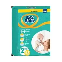 Evy Baby Diapers Size 2 (3-6), 54 Pieces