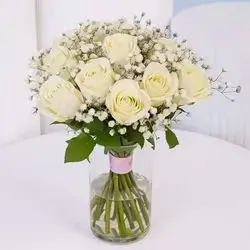 Flower Bouquet with Vase – 21 Flowers