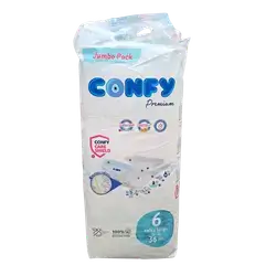 Confy Premium Jumbo Diapers No. 6, 36 Count
