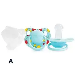 Round Nipple Silicone Pacifier (+0) - Blue