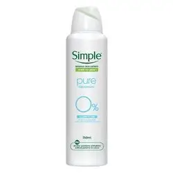 Simple antiperspirant spray without aluminum, suitable for sensitive skin, Pure Deodorant model, volume 250 ml