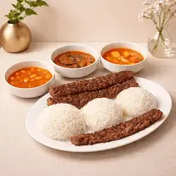 3 Kebabs On Rice