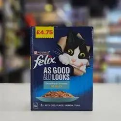Felix As Good As It Look Ocean Feast Selection Cats Wet Food In Jelly 12 x 85g
