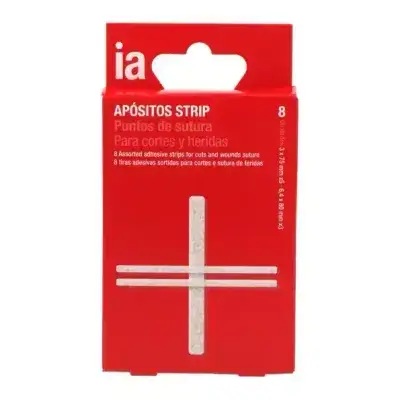 ia Apositos Plastico 8 Assorted Adhesive Strips For Cuts and Wounds Suture Plasters