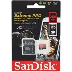 SanDisk Extreme Pro 256GB High-Performance SDXC Memory Card – UHS-I, V30, Up to 170MB/s