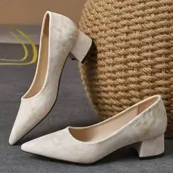 MonaNise Women's Fashion Green Pointed Low Vamp Pump Shoes - Size: 36