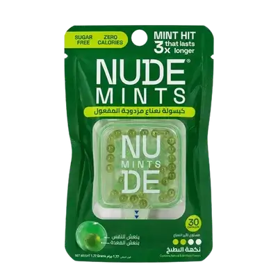 Dual Action Liquid Capsules Melon Flavor 30 Capsules _ NUDE MINTS