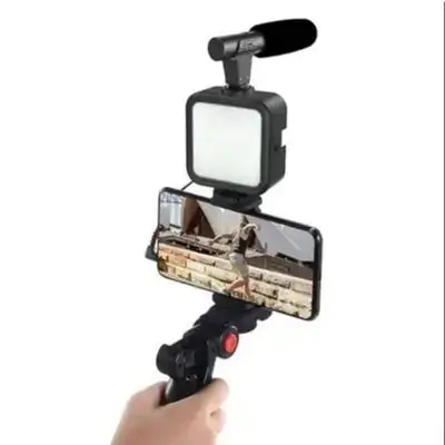 Camera Video Recording Vlogging Kit For Video Making, Mic, Mini Tripod Stand