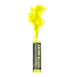 yellow color smoke effect showing the pull ring of the smoke photography prop