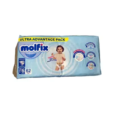 Molfix Baby Diapers Ex/larg No6 X62