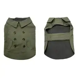 Dog jacket trench coat green XS