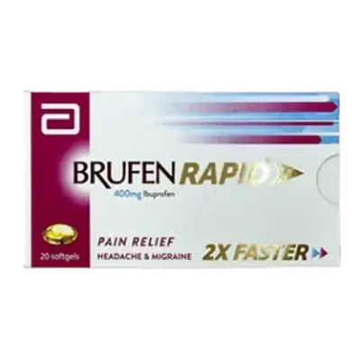 Brufen Rapid (400mg Ibuprofen) 2xFaster 20 Softgels _ Abbott