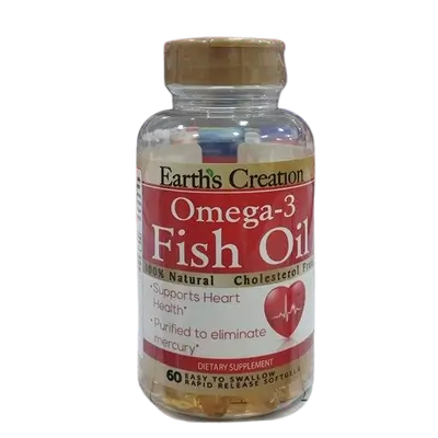 Omega-3 Fish Oil 60 Softgels _ Earths Creation