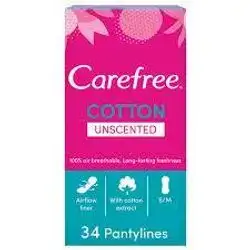 carefree cotton feel 34 pantyliners (no scent)