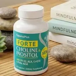 NaturesPlus Forte Choline & Inositol with Vit K2, ALA, CoQ10 & Folic Acid (60 Capsules)