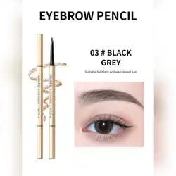 HANRU Double-Ended Waterproof Eyebrow Pencil - Grey Black