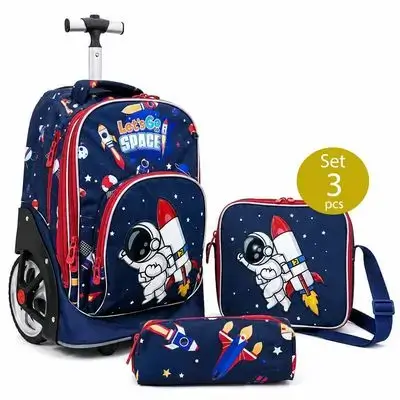 Jasmine Star 3-Piece Trolley School Bag Set