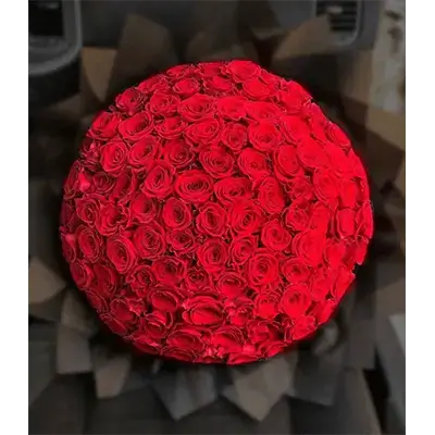 Red Damask Flower Bouquet, 200 Flowers