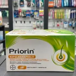 priorin 180 capsuls made with herbals oil extract , vitamin b5 , biotin . stronger and shinner hair in 12 weeks