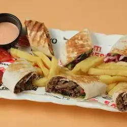 Mix Shawarma Saj With ( Salad + Cheese )