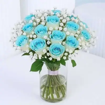 Flower Bouquet with Vase – 22 Flowers