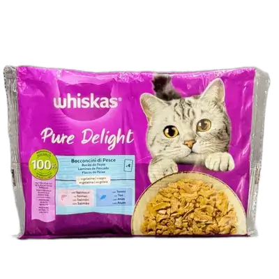 Whiskas Pure Delight Fish Selection Wet Cat Food in Jelly 4x85g