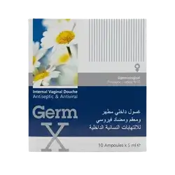 Internal Vaginal Douche Antiseptic & Antiviral 10 Ampoules × 5ml _ Germ X