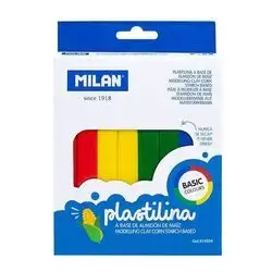 Milan Plastelina Basic 82 g, 4 kolory
