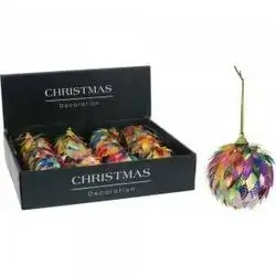 Koopman Xmas Ball Leaf 60Mm Irridescen