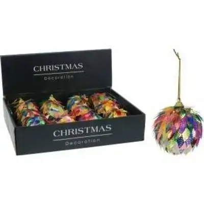 Koopman Xmas Ball Leaf 60Mm Irridescen