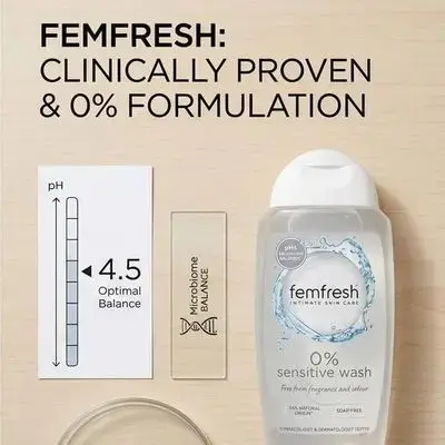 Femfresh 0% Sensitive Wash.
