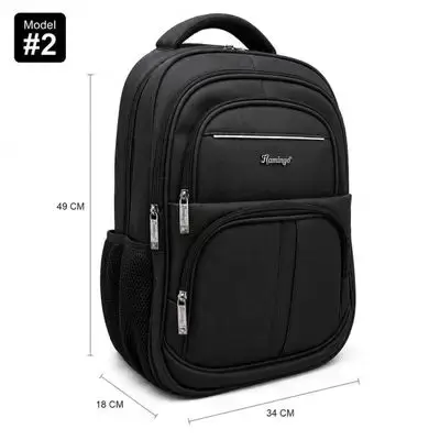 Flamingo Leather Backpack – Model #2, 4 Zippers