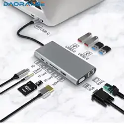 Support standard type-c interface, supports gigabit transmission, HDTV interface maximum support 3840*2160/30HZ, The maximum resolution of VGA is 1080P, HDTV+VGA interface Can't use Simultaneously, Dual U3 support data transmission, built-in PD chip, can built-in PD chip to recharge a computer with a PD charging function