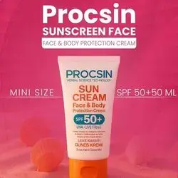 sun cream face & body protection cream spf 50 + uva + uvb filter 50 ml _ procsin